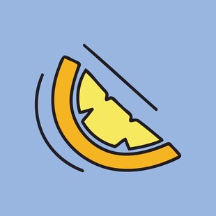 黄色水果切片图标
