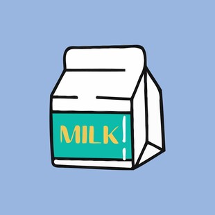 卡通风格牛奶盒插画