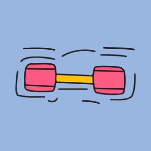 卡通风格摇摆的彩色哑铃