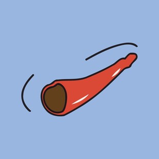 红色喇叭在空中旋转