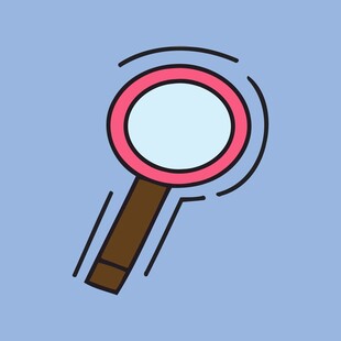 卡通风格放大镜图案