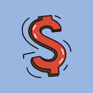 红色美元符号图标设计