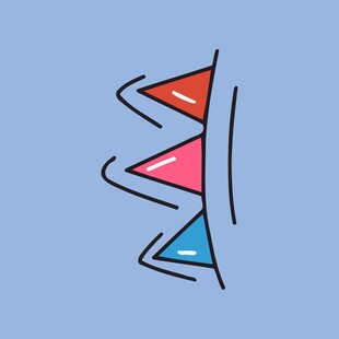 彩色三角旗装饰图案