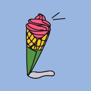 卡通冰淇淋甜筒掉落瞬间