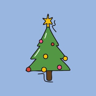 手绘装饰圣诞树