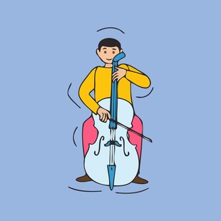 演奏大提琴的活力人物