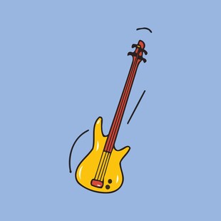 黄色电吉他插画