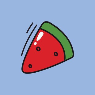 卡通西瓜切片形象