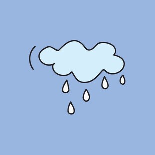 卡通风格下雨云朵插画