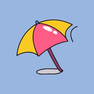 沙滩遮阳伞插画