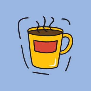 黄色马克杯装热饮