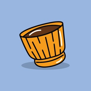 卡通风格的棕色杯子