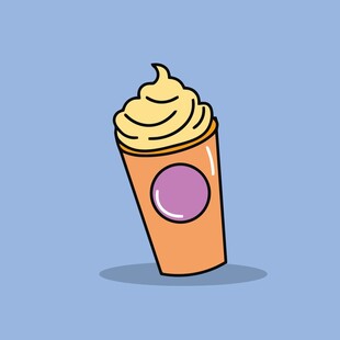 卡通风格的奶油饮品