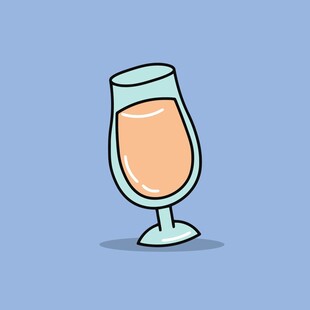 卡通风格的高脚杯饮品