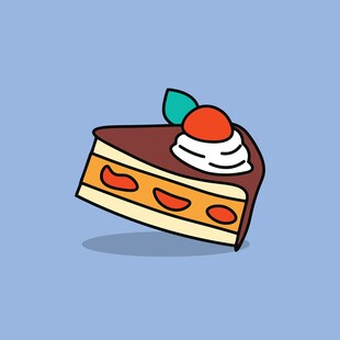 卡通美味巧克力樱桃蛋糕