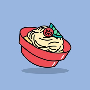 卡通风格的美味意大利面