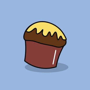 卡通风格巧克力纸杯蛋糕