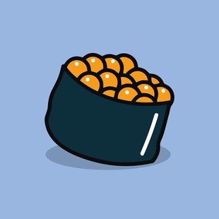 卡通风格的一碗丸子