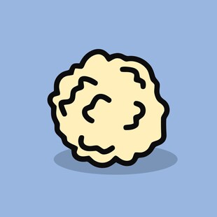 卡通风格的蓬松圆球