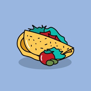 卡通风格美味墨西哥玉米卷