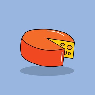 卡通风格的美味奶酪切片