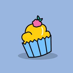 可爱卡通纸杯蛋糕