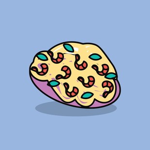 卡通风格的美味坚果曲奇饼干