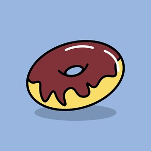 卡通风格巧克力甜甜圈