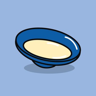 蓝色碗装淡黄色液体