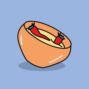 卡通风格的食物碗