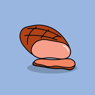 卡通风格切片烤肉