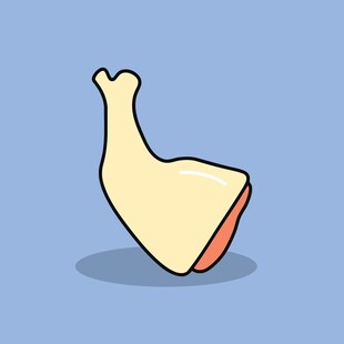 卡通风格的美味鸡腿