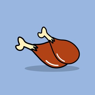 卡通风格的美味炸鸡腿