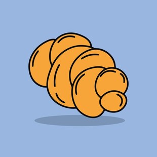 卡通风格美味牛角面包