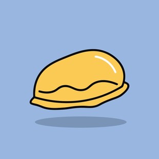 卡通风格的黄色贝壳