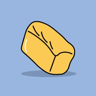 卡通风格的黄色块状物体