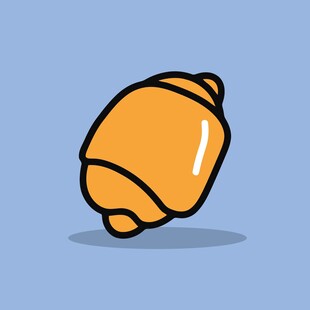 卡通风格的美味牛角面包