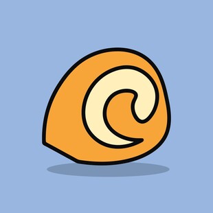 卡通风格的螺旋贝壳图案