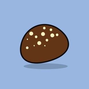 卡通风格棕色带点小点心