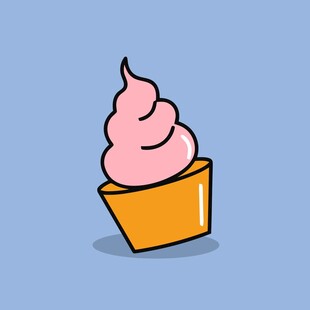 粉色纸杯冰淇淋