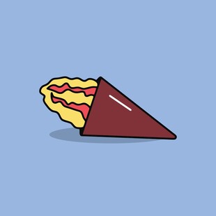 卡通风格的美味蛋卷