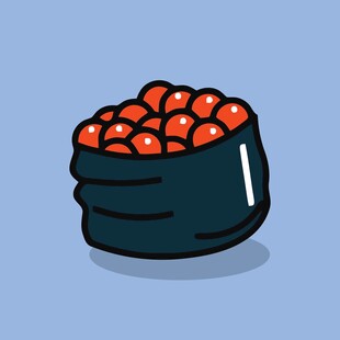 卡通风格的一碗红色果子