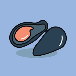 卡通风格的美味生蚝