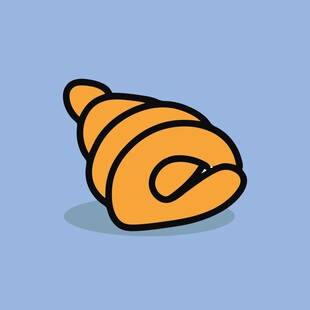 卡通风格的美味牛角面包