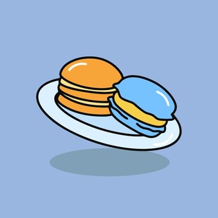 美味马卡龙甜点插画