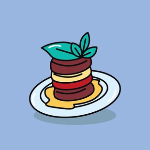 美味多层蛋糕插画