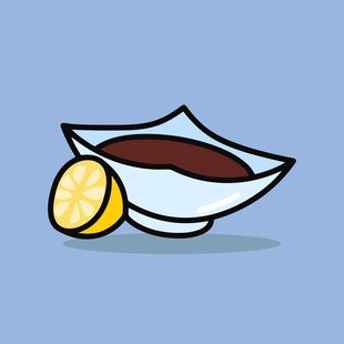 碗中酱料与柠檬片