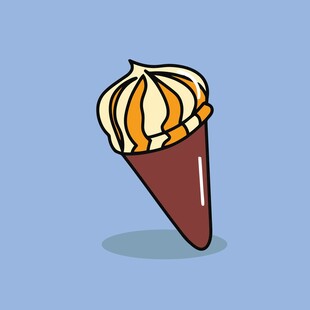 卡通风格冰淇淋甜筒