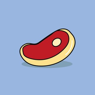 卡通风格美味牛排插画