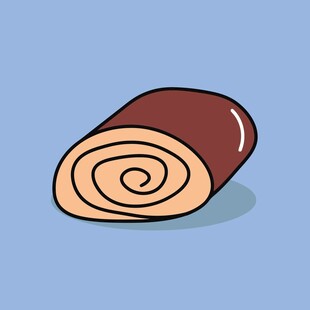 卡通风格巧克力蛋糕卷